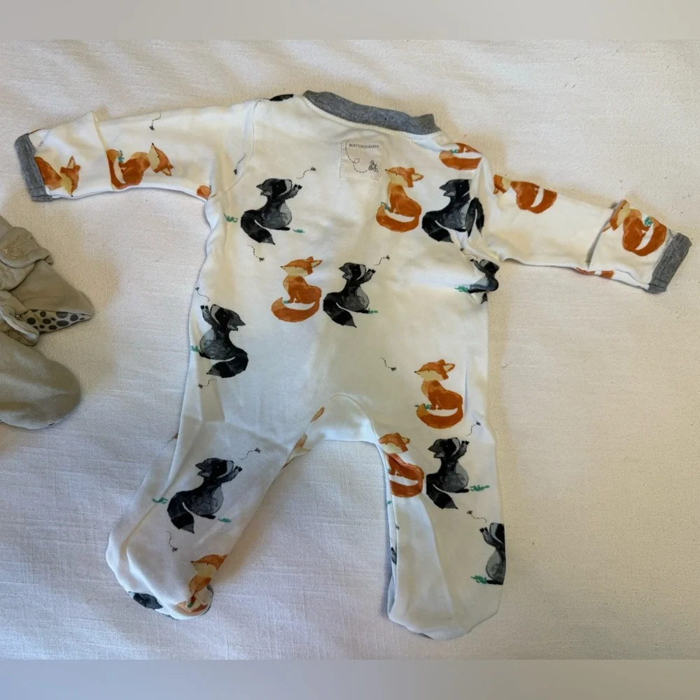 Zutano & Burt’s Bees | NWOT Newborn Raccoon and Fox Sleep Bundle